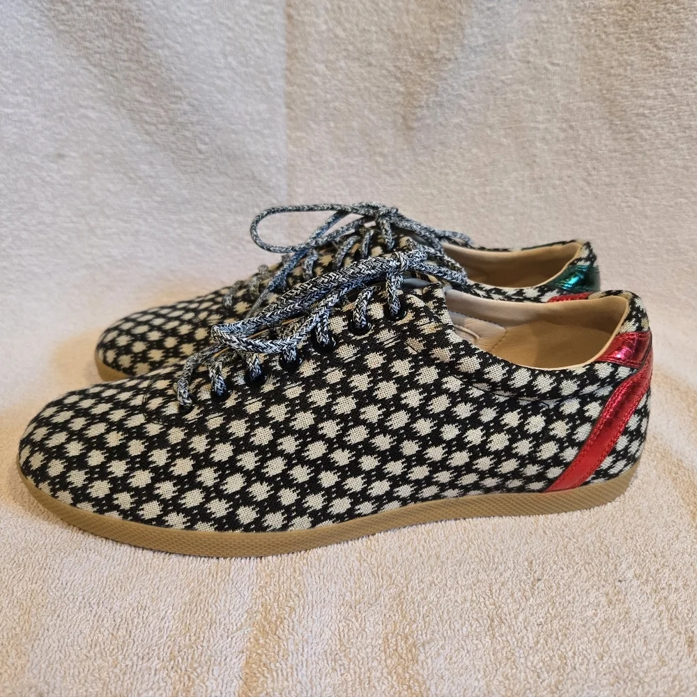 NIB Gucci "Bambi-Dot" Woven Sneaker with Genuine Snakeskin Accent - Picture 4 of 8